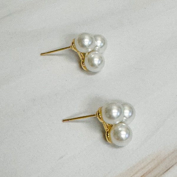 Pearl Trio Stud Earrings