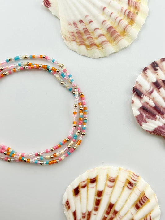 Beaded Colorful Bracelets : Boardwalk / Gold Filled