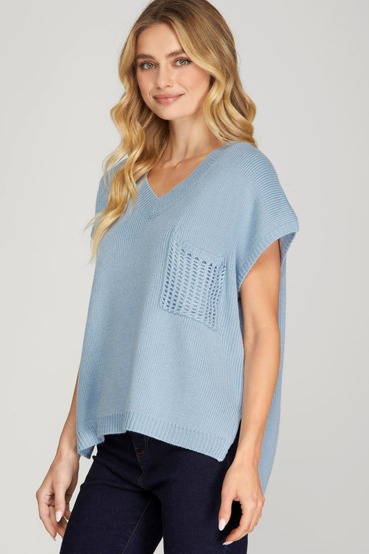 V NECK SWEATER TOP