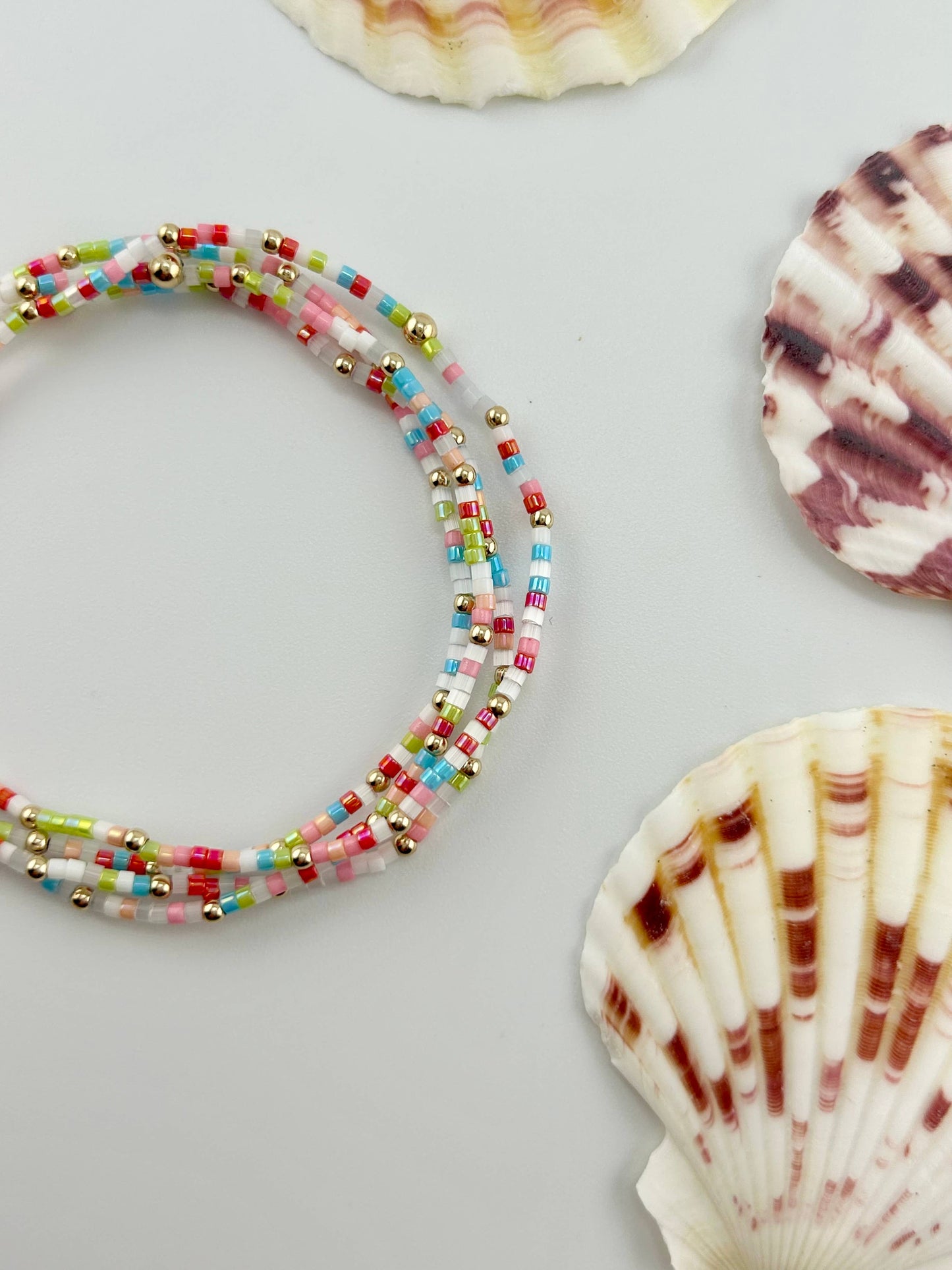 Beaded Colorful Bracelets : Boardwalk / Gold Filled