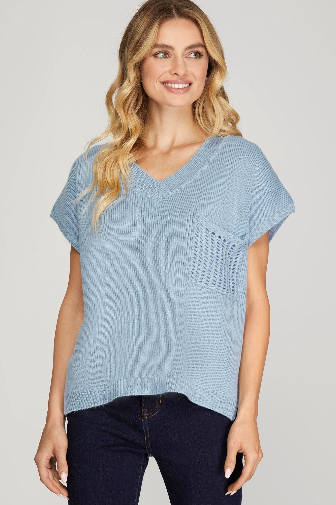 V NECK SWEATER TOP